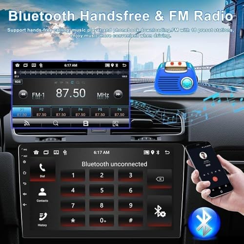 Slakerbe Android 14 Autoradio 2 Din mit Carplay Android Auto kompatibel mit Mitsubishi Mirage Space Star 2012-2023, 4G+64G 9 Zoll Auto Radio Stereo mit Bluetooth Navi WiFi FM RDS Rückfahrkamera Mic