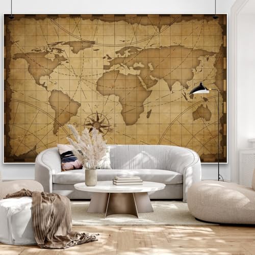 Fondo fotográfico mapa vintage 5x3ft poliéster marrón miniatura 7