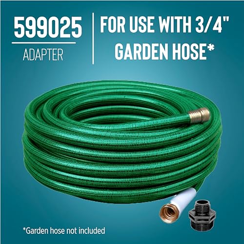 Image of Little Giant 599025 1-1 /4-inch MNPT x 3 /4-inch Male GHT Garden Hose Adapter for Utility, Pond, or Hydroponic Pumps with 1-1 /4-inch FNPT discharge, Black