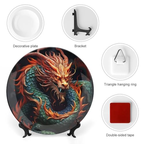 Plato decorativo chino de porcelana ósea, blanco, 6 pulgadas miniatura 3