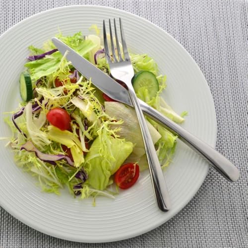 36 Piece Silverware Set with Placemat,MASALACO 6-Piece Stainless Steel Cutlery Set-Knife Fork Butter Knife and Spoon,Mirror Finish,Suitable for Home Restaurant Hotel Kitchen Utensils,Dishwasher Safe - Image 3