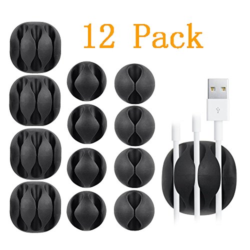 Cable Clips,YOCOU 12 pcs Cable Management System and Cable Organizer Solution for Home and Office