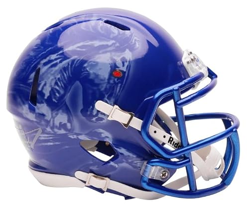 Boise State Broncos Airbrushed Bronco 208 Riddell NCAA Speed Mini Football Helmet - New in Riddell Box