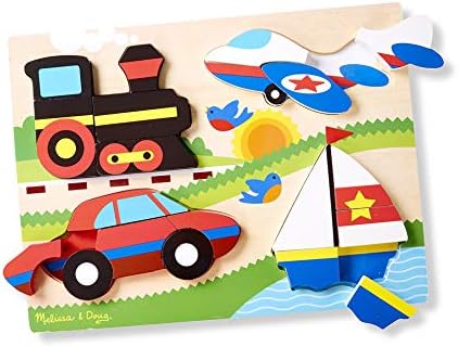 Vista 5 de Melissa & Doug Vehículos Rompecabezas de madera gruesa (20 piezas)