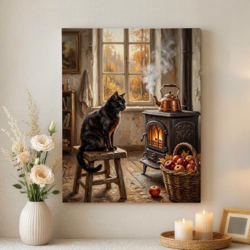 Lienzo decorativo de gato ideal para dar vida y calidez a paredes vacías