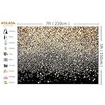 WOLADA Black and Gold Backdrop Golden Glitter Backdrop for Photography Wedding Birthday Baby Shower Party Photo Studio 7x5FT 11176 - Image 3