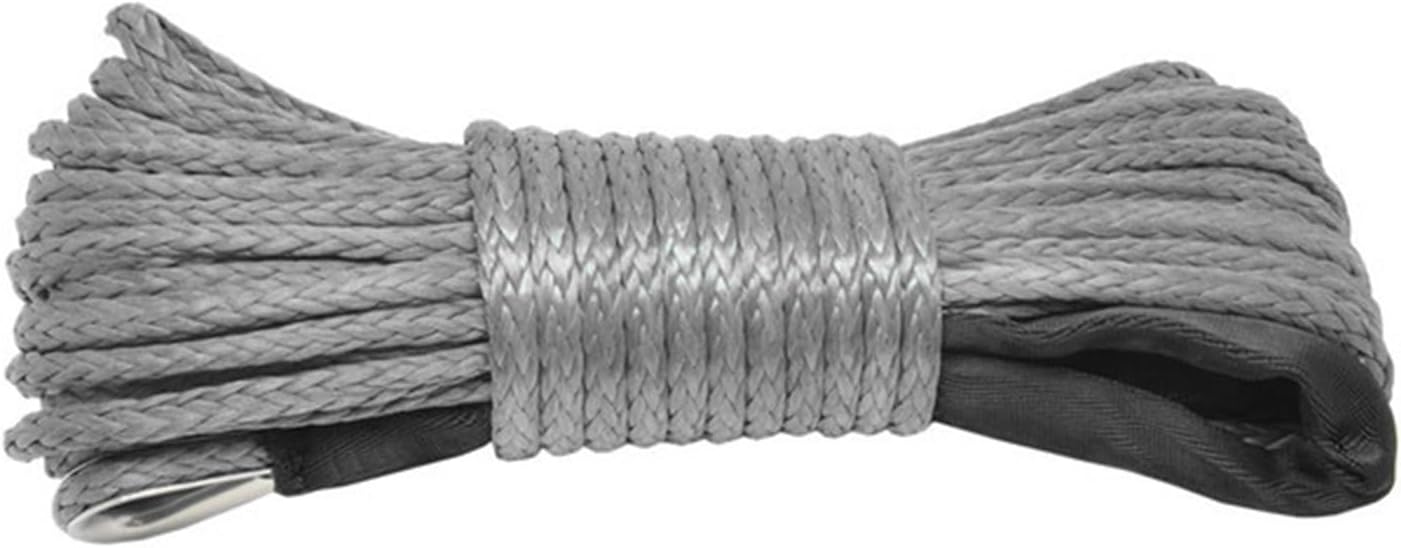 Synthetic Winch Rope, 15m Winch Cable,Cable Towing Car Tow Strap Trailer Rope with Hook for ATV Off Road Accessories 7700lbs 3.5T for Off Road Vehicle Truck SUV(Blue)