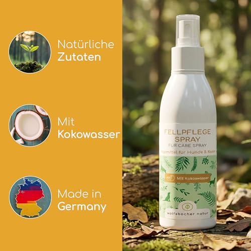 Entfilzungsspray für Hunde & Katzen – Natürliche Kämmhilfe & Fellpflegespray – Löst Verfilzungen & Knoten – Mit angenehmem Kokosduft für glänzendes Fell 200ml