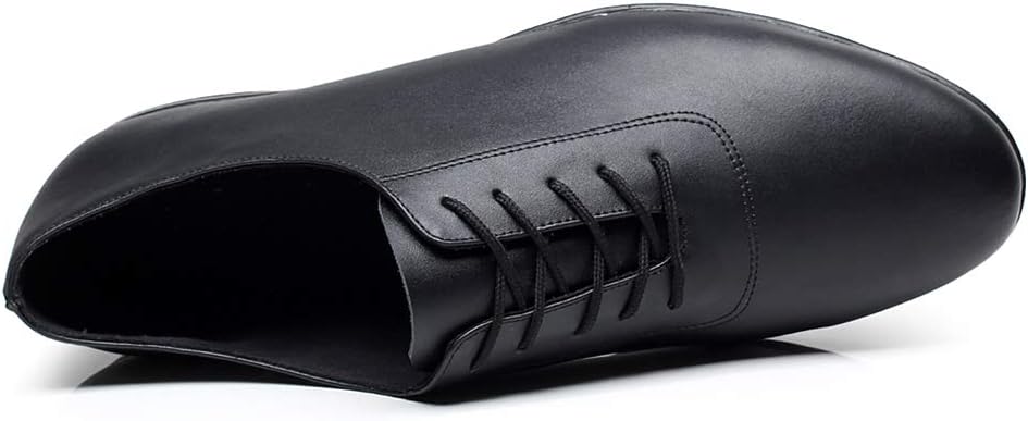 HIPPOSEUS Men's Lace-up Ballroom Dance Shoes Soft Full Rubber Sole Social Dance Performance Shoes Black