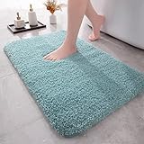 YIHOUSE Thick Microfiber Bathroom Rug Soft Bath Mat for Bathroom Machine Washable Non Slip Absorbent Shower Carpet Rug 17' X 24' Teal