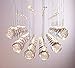 Saint Mossi 3-Lights Modern Chandelier Lamp K9 Crystal Chandelier Light Fixture,Modern Flush Mount Ceiling Light Fixture,Raindrop Chandelier Modern Pendant Light Fixture,H33 x W10 x L25