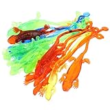 Toyvian 20Pcs Stretchy Sticky Lizards Toys Funny Sticky Gecko Fidget Toys Bulk for Reptile Party Favors Goodie Bags Easter Egg Basket Stuffers Pinata Filler Students Rewards