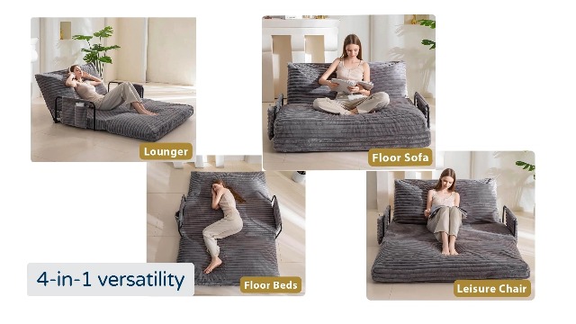 Amazon.com: YOSHOOT Adjustable Lazy Floor Sofa, Folding Couch Bed