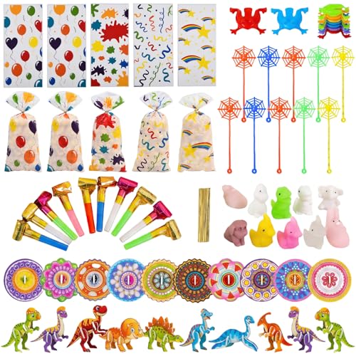 Anniversaire Dinosaure, Cadeau Anniversaire Enfants Invites, Sac Cadeau Anniversaire, Pochette Surprise Anniversaire Enfant, Set de 10 Jouets et 10 Sacs pour...