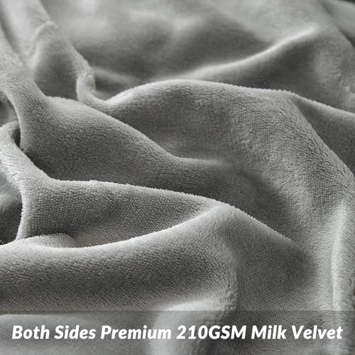 Image of WARMDERN Grey Velvet Duvet Cover Set Oversized King Plus, Luxury Milk Velvet Bedding Duvet Cover with Zipper Closure, 3pcs Ultra Soft Duvet Covers for All Seasons, 128 inch x 120 inch, Grey