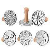 OPPEIN Heirloom Cookie Stamps Set of 6, 3-inch round, Aluminum Press Mold for Baking Cookies and Pas