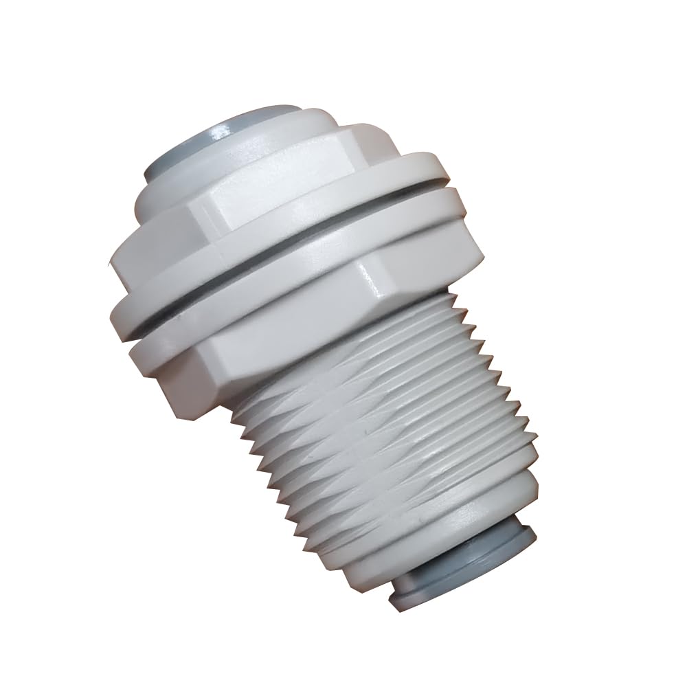 YZMSZ Food-Grade Quick Connector Push-In Tube Fitting,1/2 inch Bulkhead Connector Equal Push to Connect part for Reverse Osmosis Water Filter Purifier