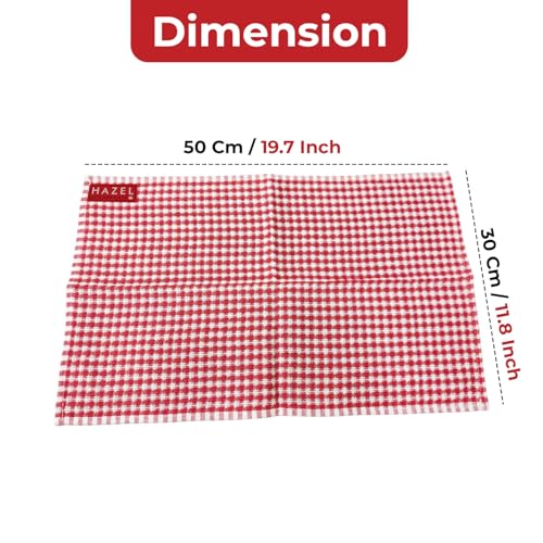 Image of HAZEL Kitchen Cleaning Cloth Set of 4 | Cotton Polyester Waffle Weave Towels for Cleaning, Wiping & Drying 30x50 cm | Reusable Kitchen Napkins