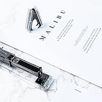 Vista 4 de Juego de grapadoras de oficina, acrílico transparente, color negro, grapadoras manuales ejecutivas y herramienta para quitar grapas para suministros