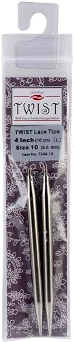 ChiaoGoo Needle Tips 4 inch (10cm) for Twist Red Lace Interchangeable Set Size US 4 (3.5mm) 7504-4