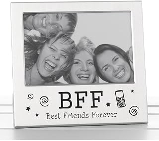 Shudehill Giftware BFF Photo Frame 73465, Metal, Silver, 14x13.5cm