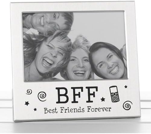 Shudehill Giftware BFF Photo Frame 73465, Metal, Silver, 14x13.5cm