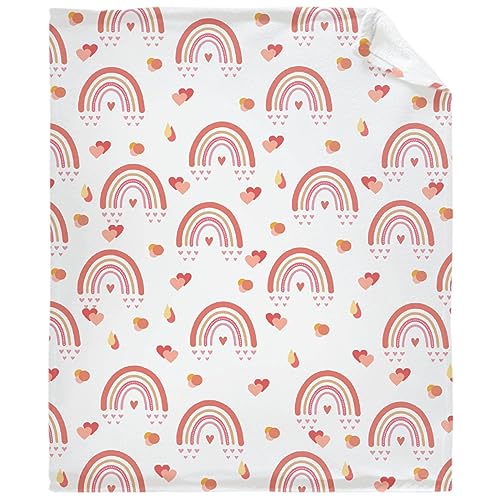 Pindola Cute Rainbow Throw Blanket Warm Lightweight Soft Cozy Warm Home Decoration for Sofa, Sofa, Bed,Valentine's Day Easter Gifts 50