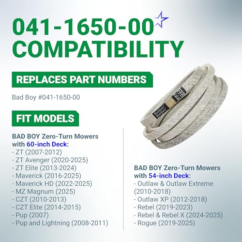 Image of BlueStars 041-1650-00 Deck Belt | Aramid Cord | 168in