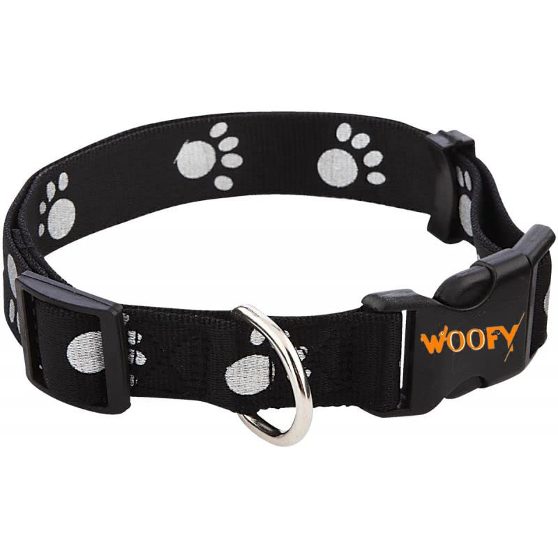 Woofy Nyloon Adjustable Paw Print Design Cute Small Dogs & Puppy Collar for Mini Dogs & Cat Collar (Size-15mm) Pack of 1 (Black) (B0B1327HWS) Amazon Price History, Amazon Price Tracker