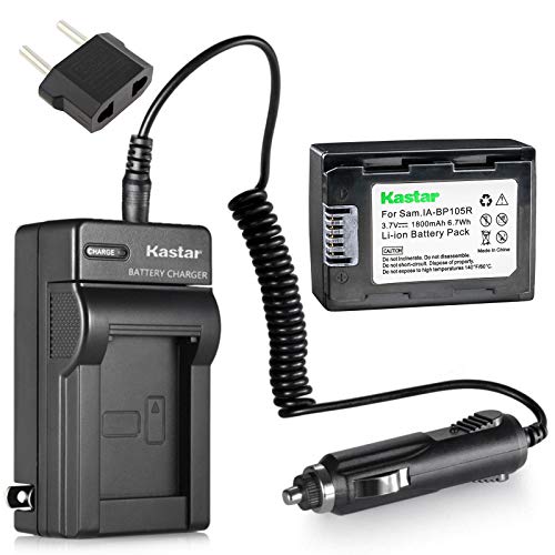 Kastar Battery (1-Pack) and Charger Kit for IA-BP105R and Samsung HMX-F80 HMX-F90 HMX-F800 HMX-F900 SMX-F50 SMX-F53 SMX-F54 SMX-F500 SMX-F501 SMX-F530 SMX-F70 SMX-F700 HMX-H300 H303 H304 H305 HMX-H320