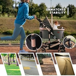 Pet stroller with 4 wheels foldable pet travel carrier for smallmedium dogs cats up to 50lbs detachble portable pet bag storage basket car seat 3 in 1 multifunctional grey  urban country home decor