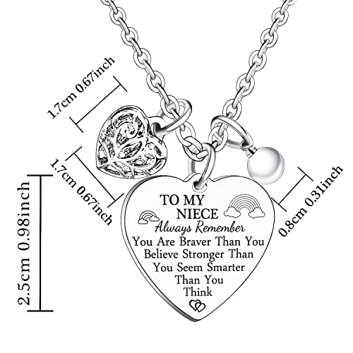 Heart Pendant Necklace for Niece - Inspirational Gift from Auntie or Uncle2