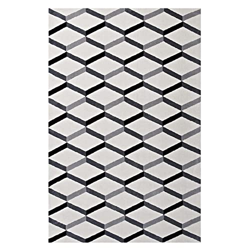 Modway Sigrun Geometric Chevron 5X8 Area Rug With Contemporary Design In Black And White #TOP17