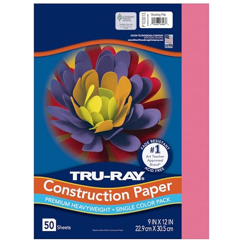Tru-Ray Construction Paper, Shocking Pink, 9