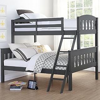 Dorel Living Airlie Solid Wood Bunk Beds Twin Over Full with Ladder
