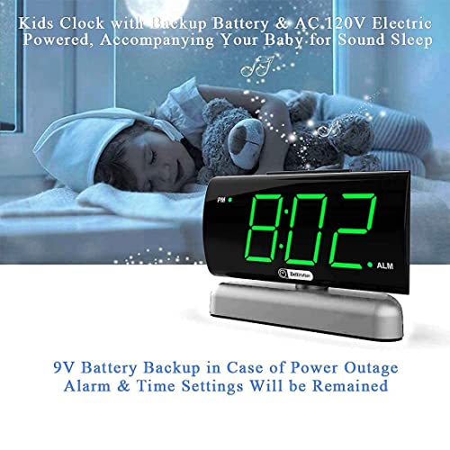 Alarm Clock Big Digits Wiht Swivel Base,2 Levels Alarm Sound,2-Level Brightness Digital Clock For Bedrooms,Easy To Read, Bedside Alarm Clock,12H Format, 9 Min Snooze,Outlet Powered, Battery Backup #TOP7