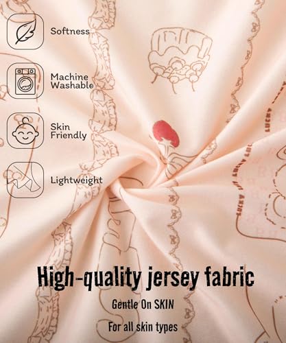 Image of SDY Jersey Crib Sheets for Baby Girls,52 inchx28 inchX8 inch, Pink Kawaii Bear Standard Oval /Retangle Crib Mattress Sheets for Toddler,Super Soft Breathable