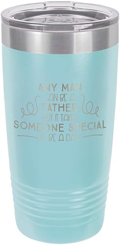 Miniatura 10 de ANY MAN CAN BE A FATHER PINK Vaso de bebida de 20 oz con pajita  Taza de viaje grabada con láser  Comparar con Yeti Rambler  Idea de regalo papá