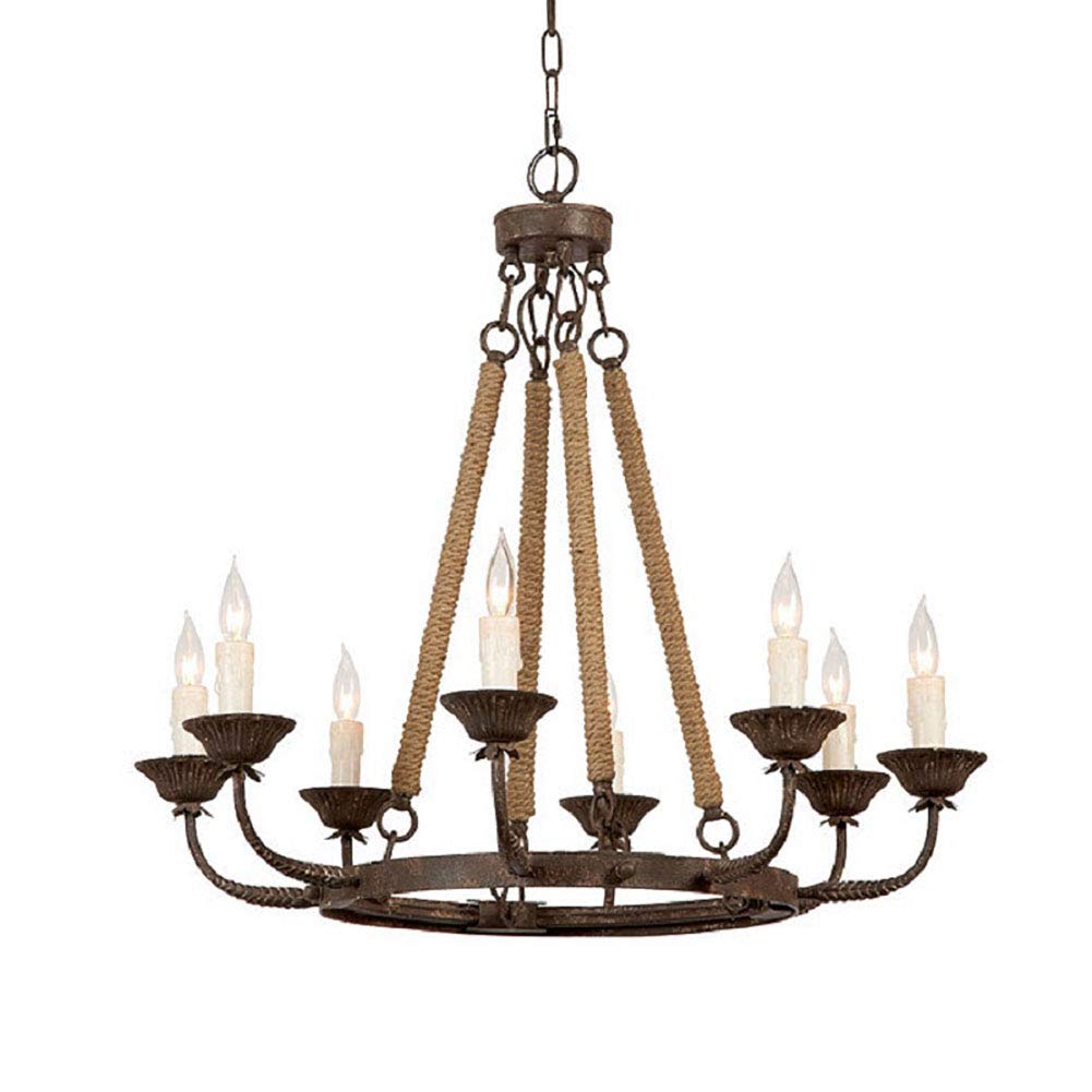 Retro Industriestil Kerze Während Lighting,E14 Amerikaner Land Eisenkunst Kronleuchter Beleuchtung,Hängendes Licht,Schlafzimmer Abendessen Wohnzimmer Abendessen Café-Retro zu tun alte rost farbe 8 kop