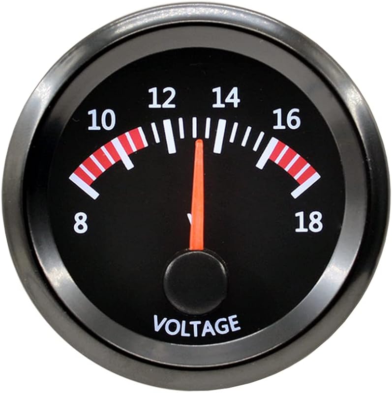 Voltímetro automotivo ESUPPORT 52 mm com iluminação ajustável de 8–18 V – 1 unidade
