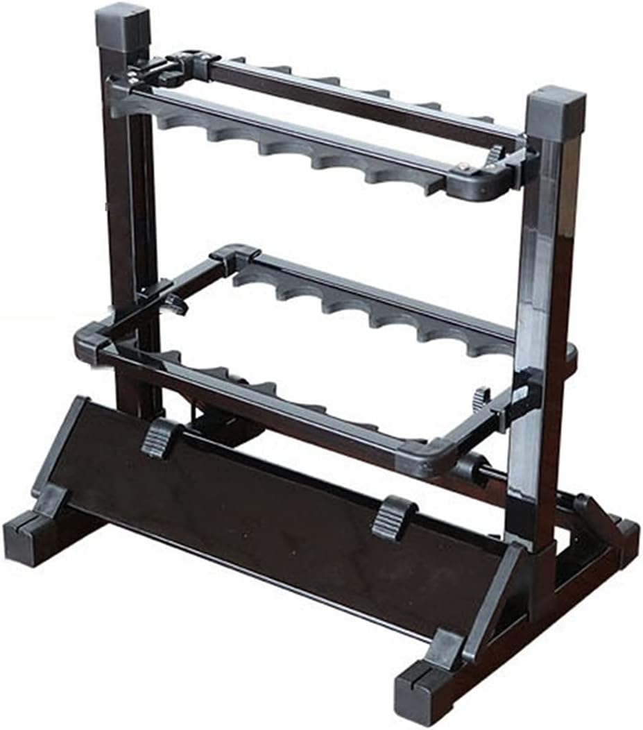 Fishing Pole Holder Fishing Rod Rack Holder Aluminum Alloy Fishing Rod Pole Bracket Display Stand Tackle for Fishing Rods Set Capacity Tool 12 Slots Fishing Rod Storage Rack (Color : Black)