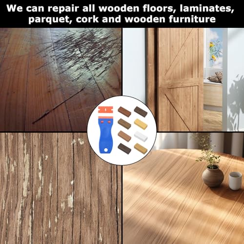 Hartwachs Reparaturset,Wachskitt Grau,Laminat Reparaturset,Holz Reparaturset,Laminat Reparaturset Grau,Arbeitsplatte Reparaturset,Vinyl Reparaturset Für Auffüllen Reparieren Von Kratzern Und Löchern