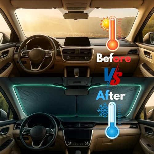 Image of Neodrift 'Sunbrella' Windshield Car Sunshade (Heat, UV Protection & UV Block Umbrella)(for SUV & Sedan Only or Easy Fit)