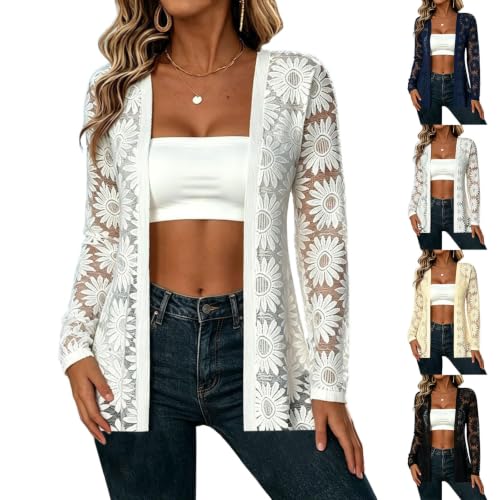 Lightweight Cardigans for Women Sheer Lace Cardigans Boho Kimono Cardigan - image 1