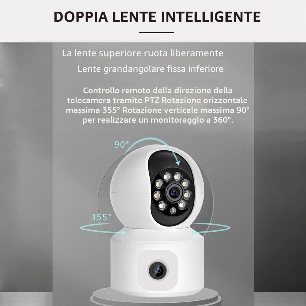 Camera Wifi PTZ CW910 Doppia Lente