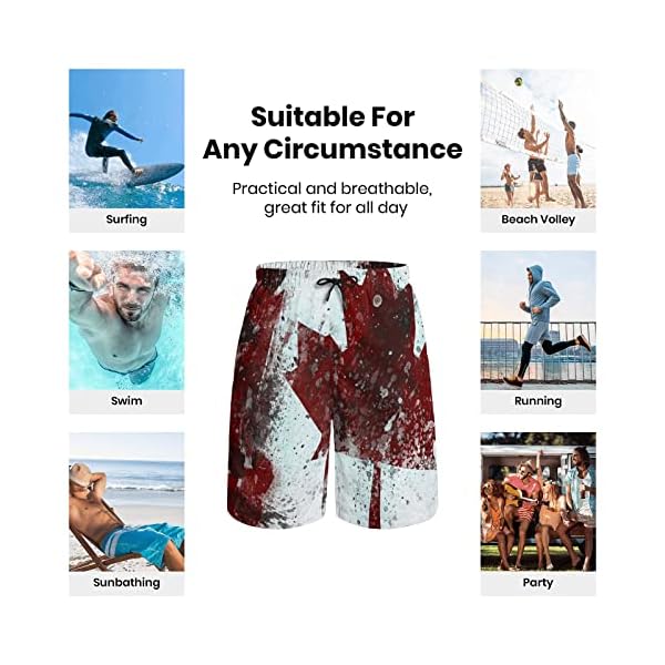 MEQUER Men Swim Shorts, Quick Dry Swim Trunks, Canadian Swim Shorts Mens Beach Cool Shorts with Pockets Mesh Liner - Large - Image 7
