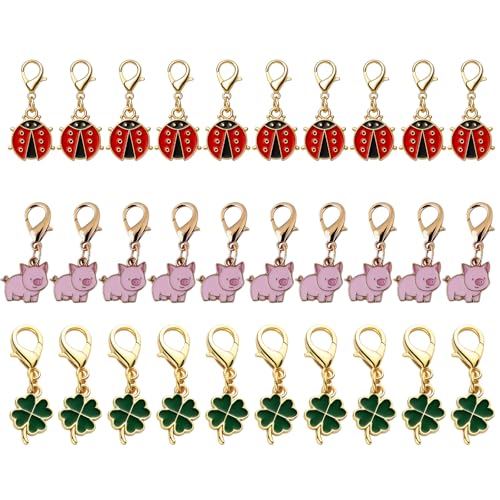 Yuwnd 30 Pcs Silvester Glücksbringer Set, Kleine Glücksbringer Marienkäfer neujahr Klein für Neujahr Weihnachtsgeschenke