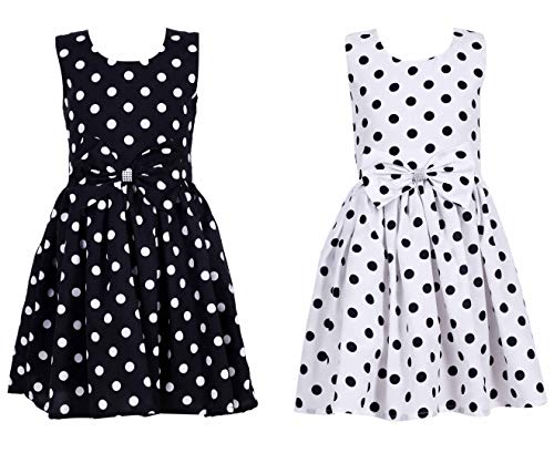 Image of Casual Frock for Baby Girls,Blue Printed and Olive Printed,Pack of 2