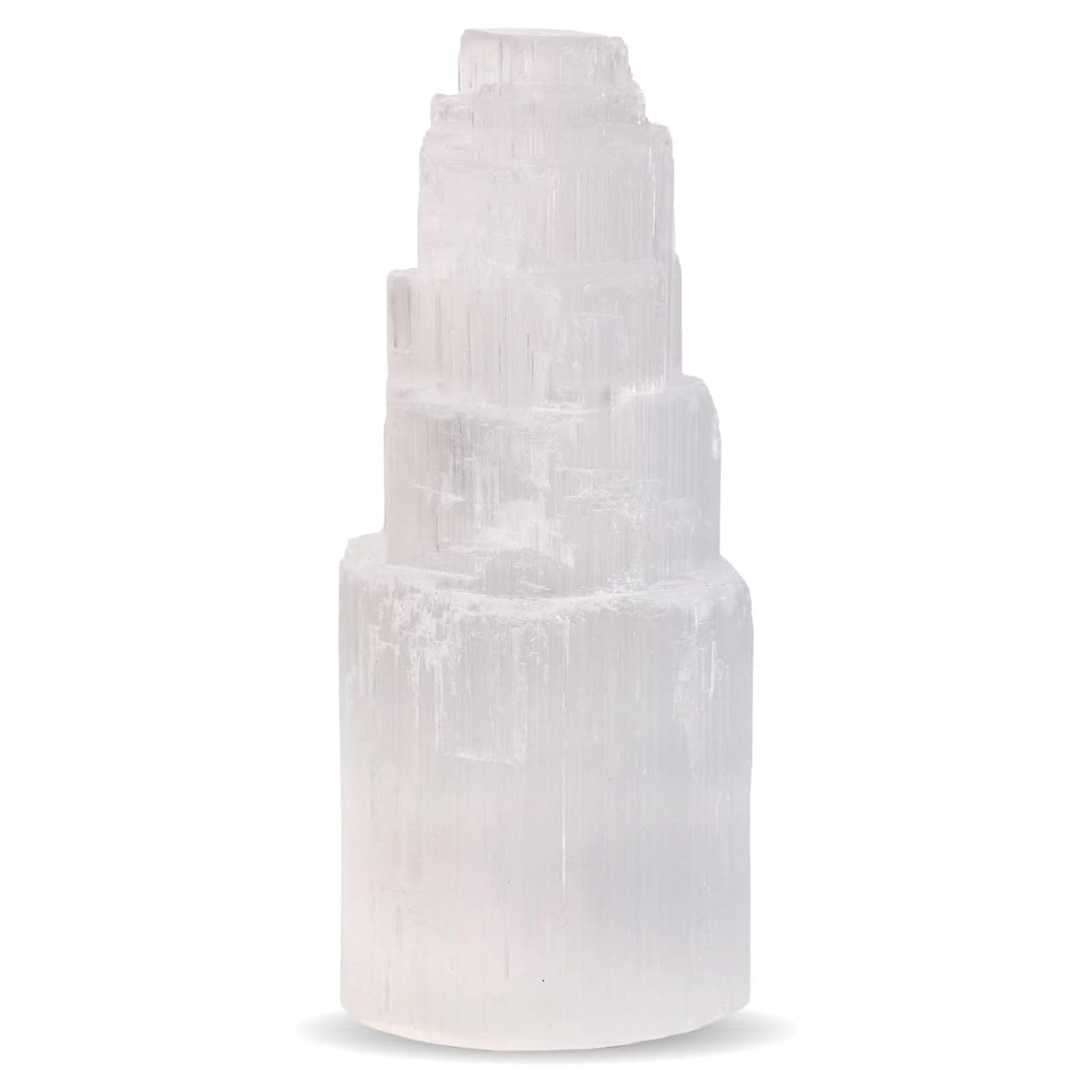 SERENITY GIFTS LTD Selenite Crystal Mountain Pillar - Large White Natural Raw Crystal Tower for Spiritual Healing - Grade A+ (5 cm)