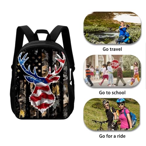 American Flag Backpack for School Boys Kids Bookbags with Lunch Box and Pencil Case Lightweight Elementary School Bags for Boys Casual Daypack 4 Pcs Primary Backpacks Set for Kids3